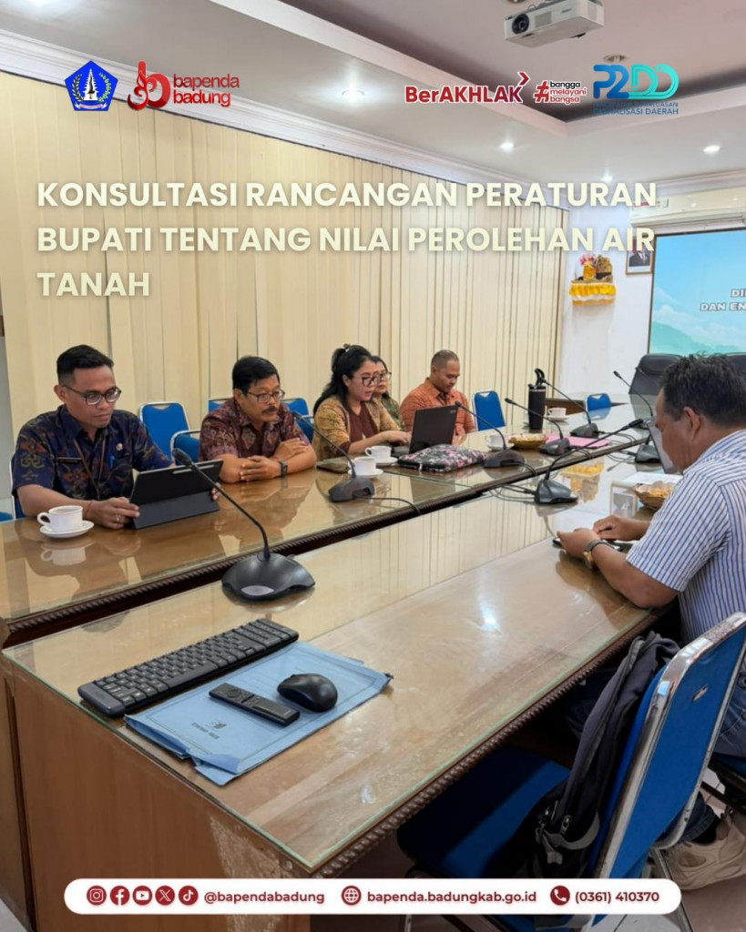 Konsultasi Rancangan Peraturan Bupati Tentang Nilai Perolehan Air Tanah