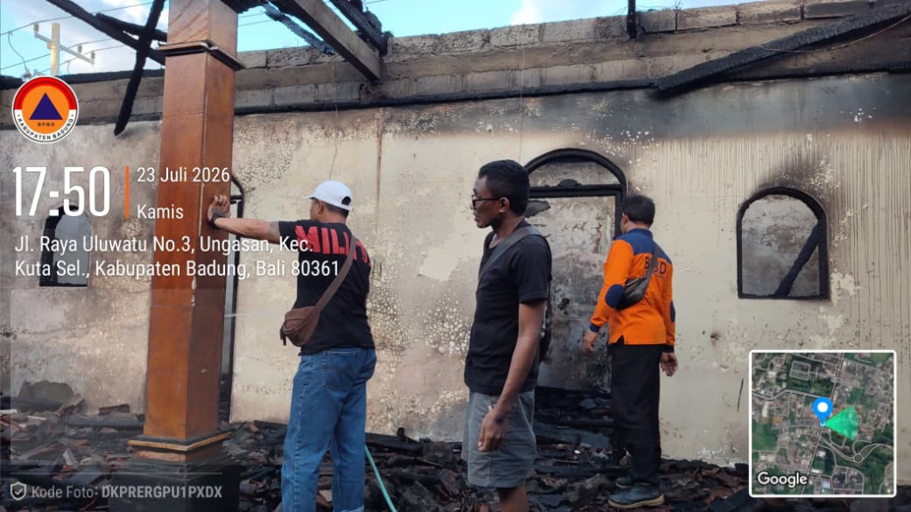 Kebakaran Rumah dan ruko di Banjar Giri Dharma, Desa Ungasan, Kecamatan Kuta Selatan