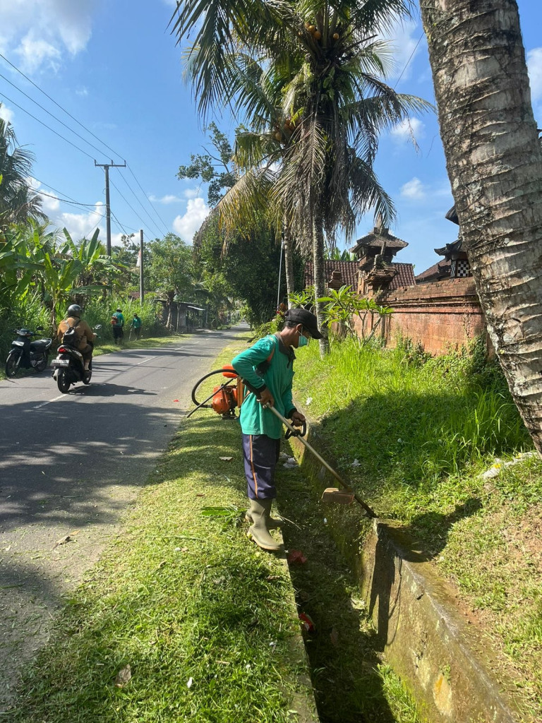 Pemotongan Rumput Di Seputaran Wilayah Desa Ayunan.