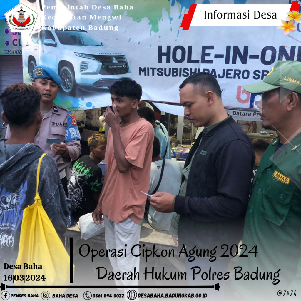 Operasi Cipta Kondisi 2024 Daerah Hukum Polres Badung di Desa Baha