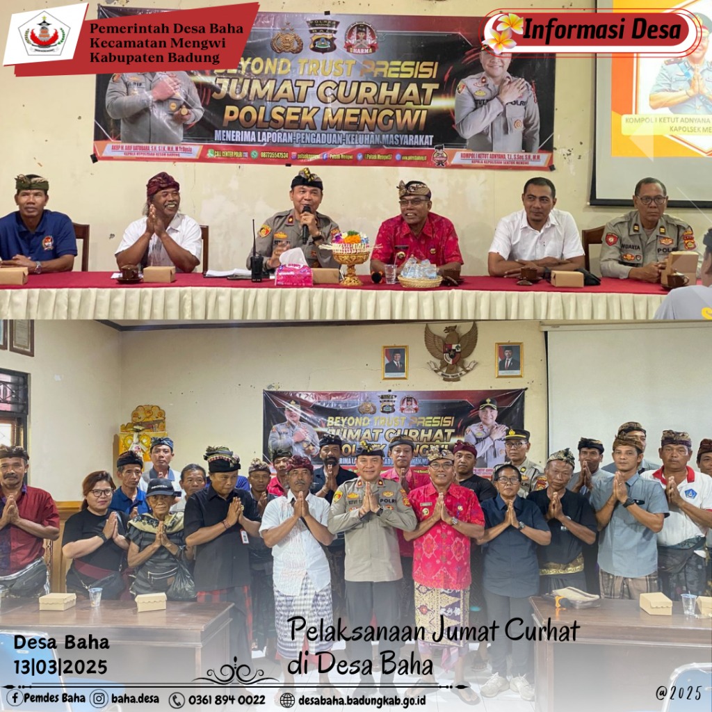 Jumat Curhat  Polsek Mengwi bersama Pemerintah Desa Baha