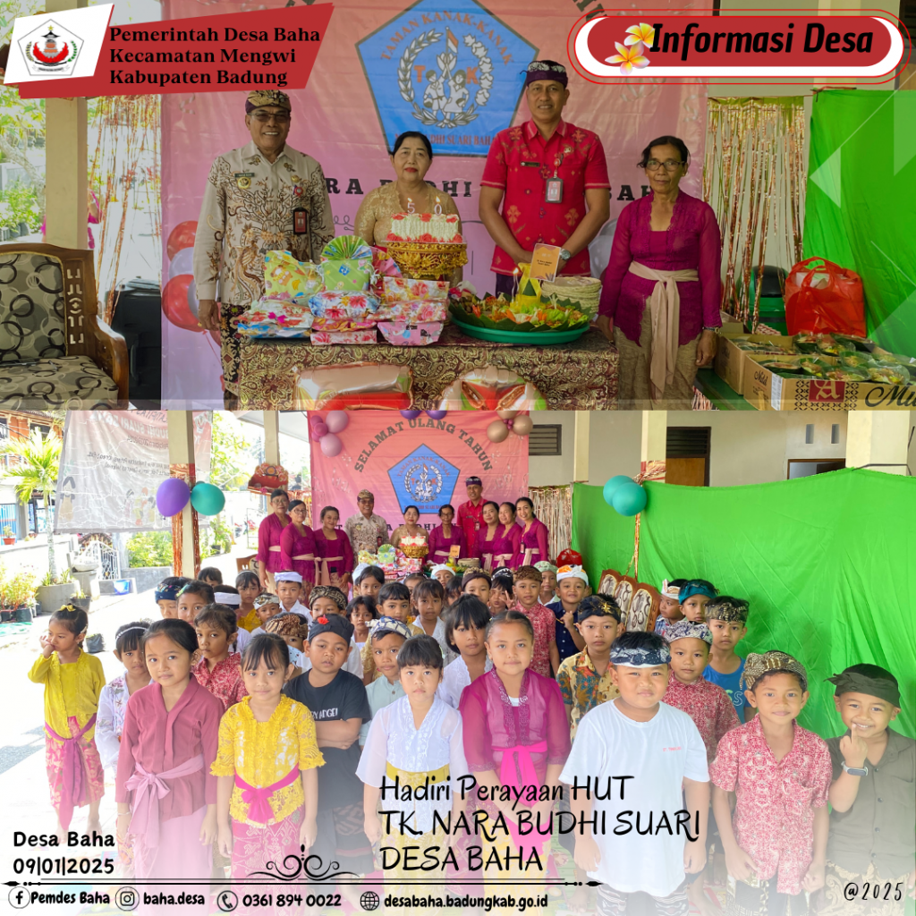 Hadiri Perayaan HUT TK Nara Budhi Suari Desa Baha