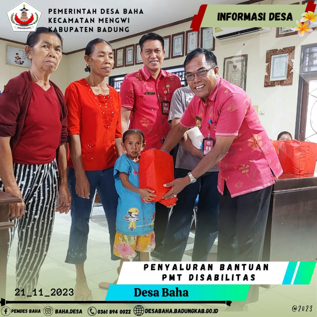 Pendistribusian Bantuan Paket Sembako Disabilitas di Desa Baha