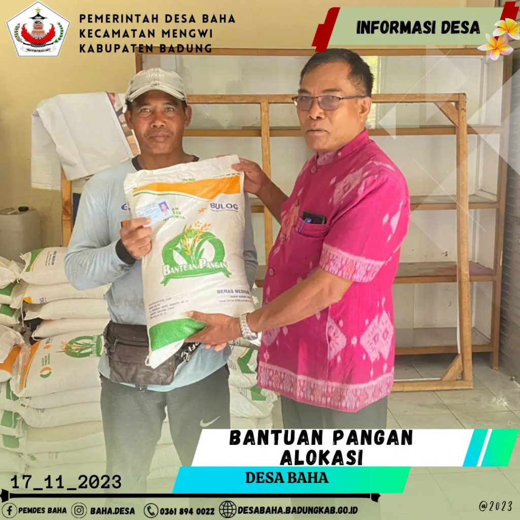 Penyaluran Bantuan Pangan Beras Desa Baha