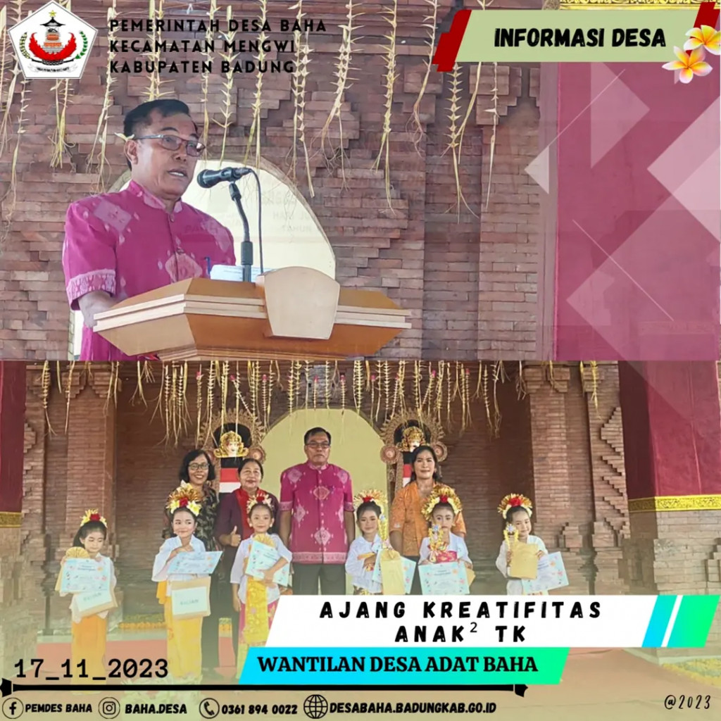 Hadiri Kreatifitas Anak- Anak PAUD dan TK se-Gugus Melati 1 Kecamatan Mengwi