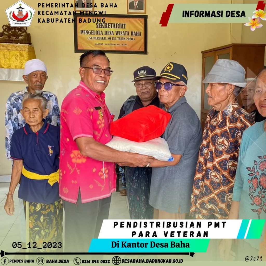 Salurkan PMT Veteran di Desa Baha