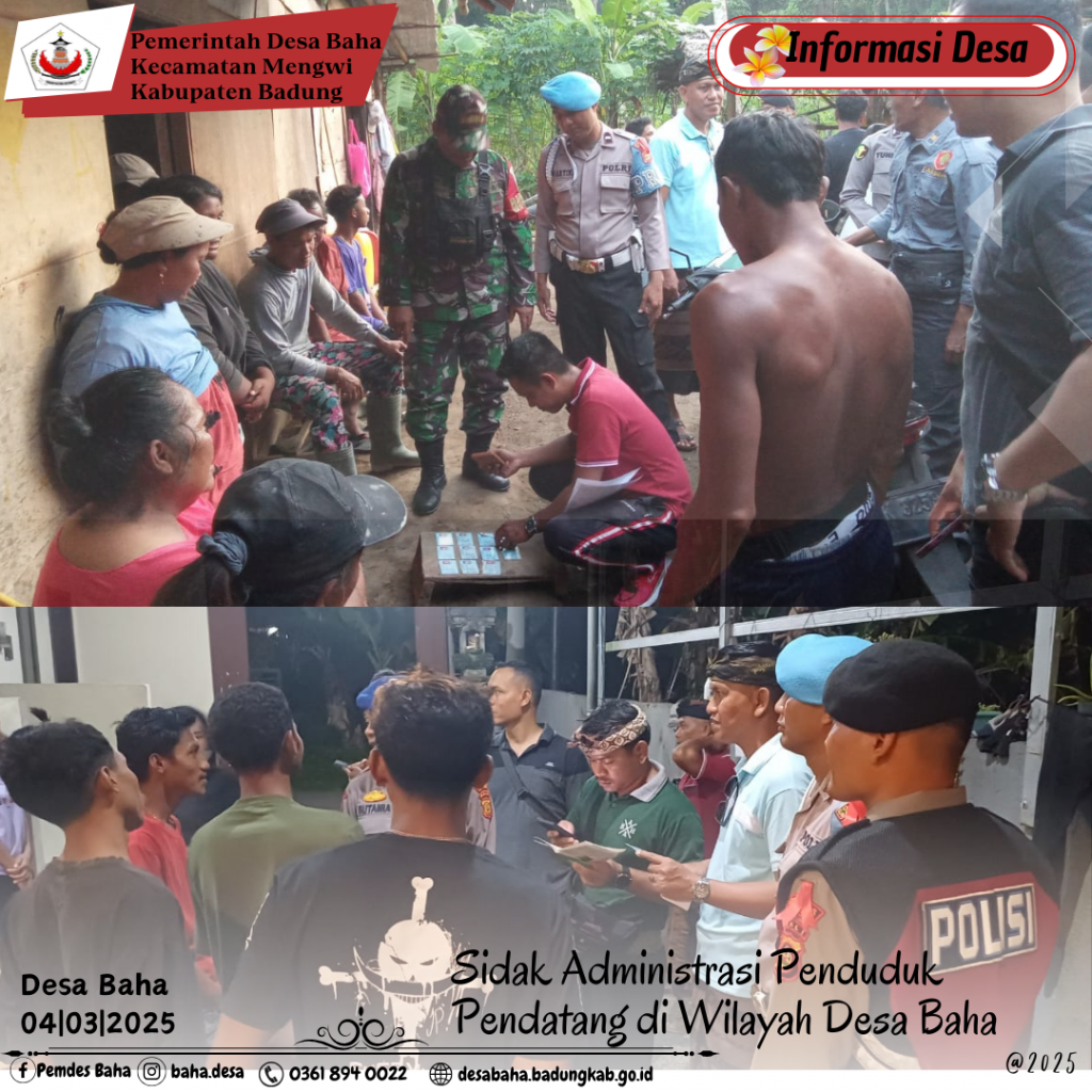 Tertib Administrasi Penduduk Non Permanen di Wilayah Desa Baha