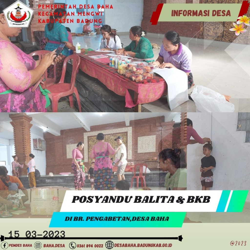 Posyandu Balita dan Bina Keluarga Balita di Br. Pengabetan maret 2023