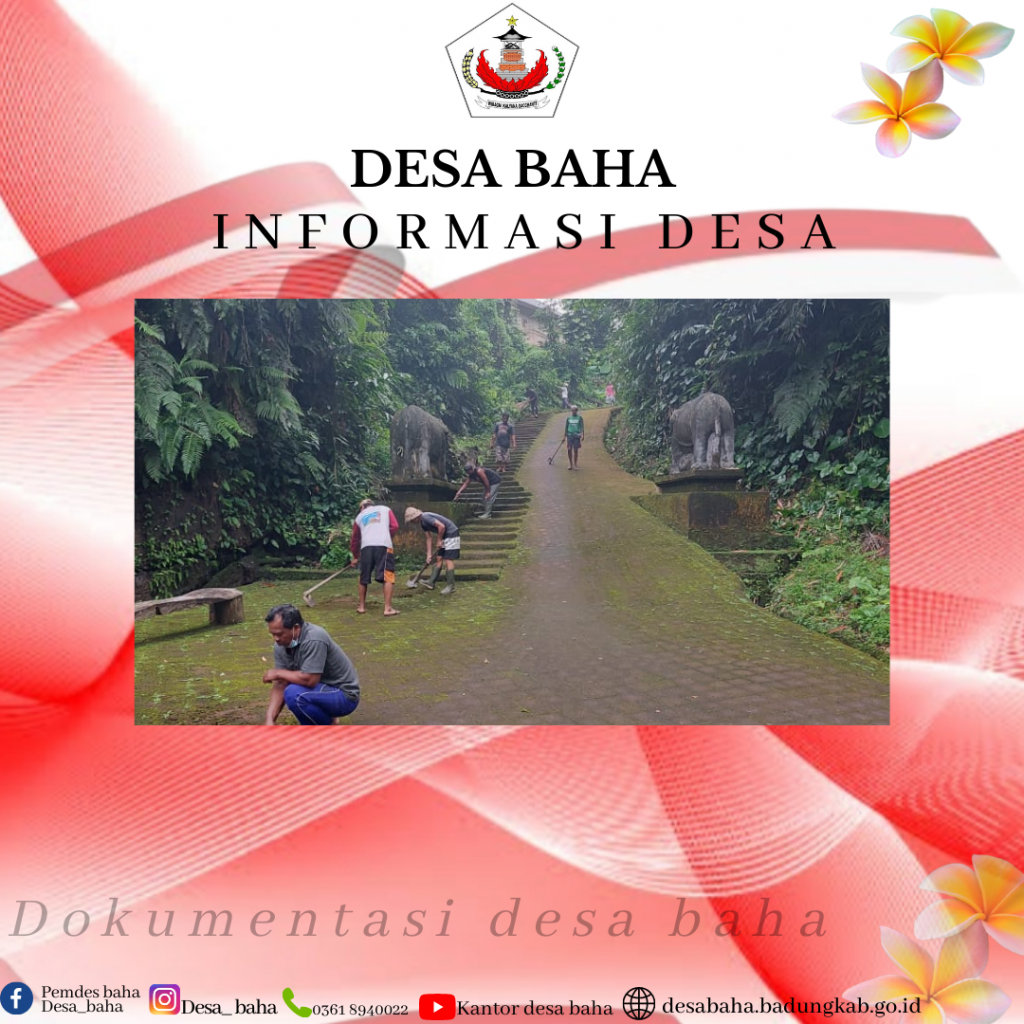 Gotong Royong banjar gegaran di Desa Baha
