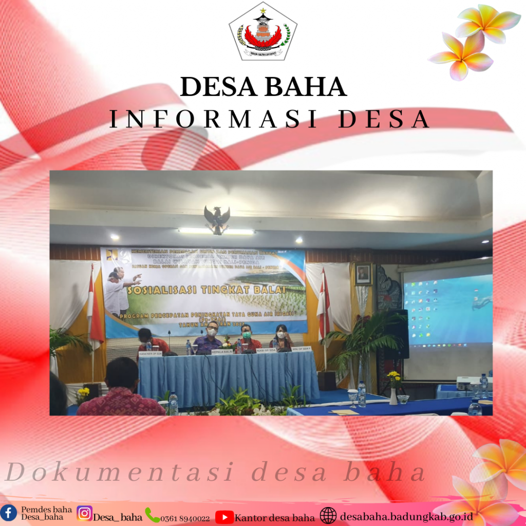 Menghadiri sosialisasi percepatan peningkatan tata guna air irigasi.