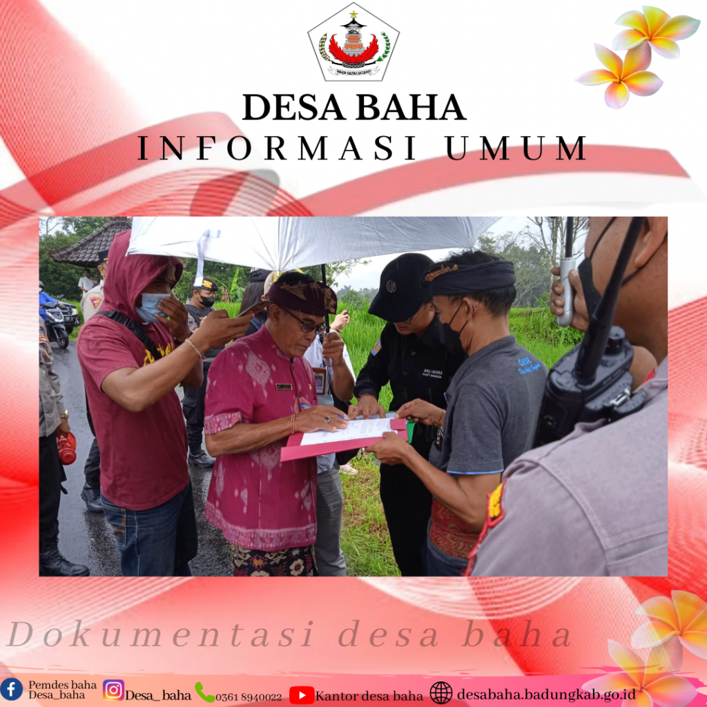 Pemasangan Plang Satgas BLBI di Br. Cengkok, Desa Baha