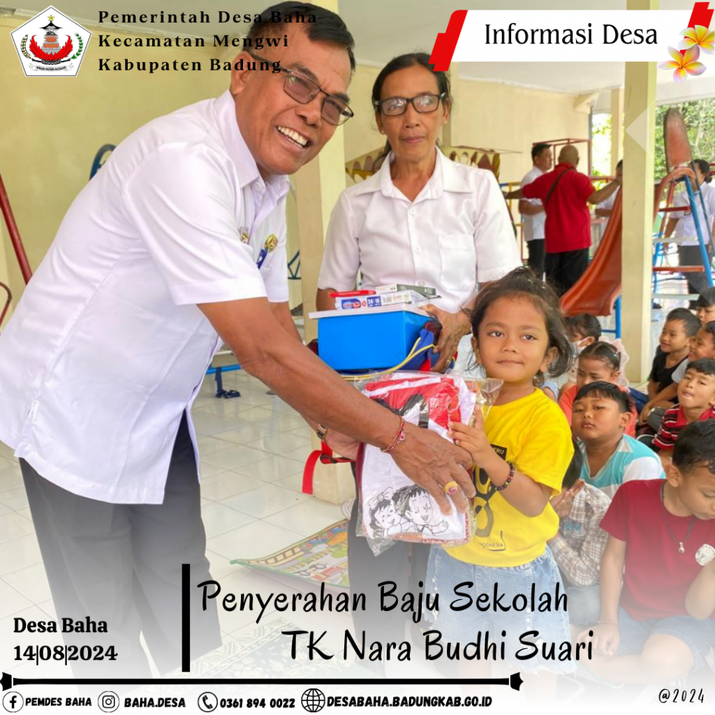 Penyerahan Seragam Sekolah TK Nara Budhi Suari  Desa Baha