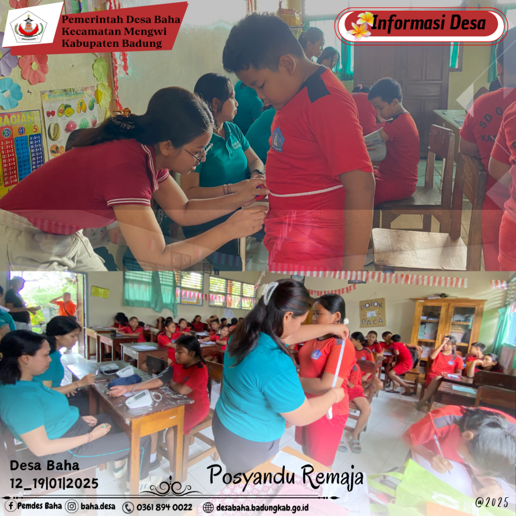 Pelaksanaan Posyandu Remaja bulan Januari di Desa Baha