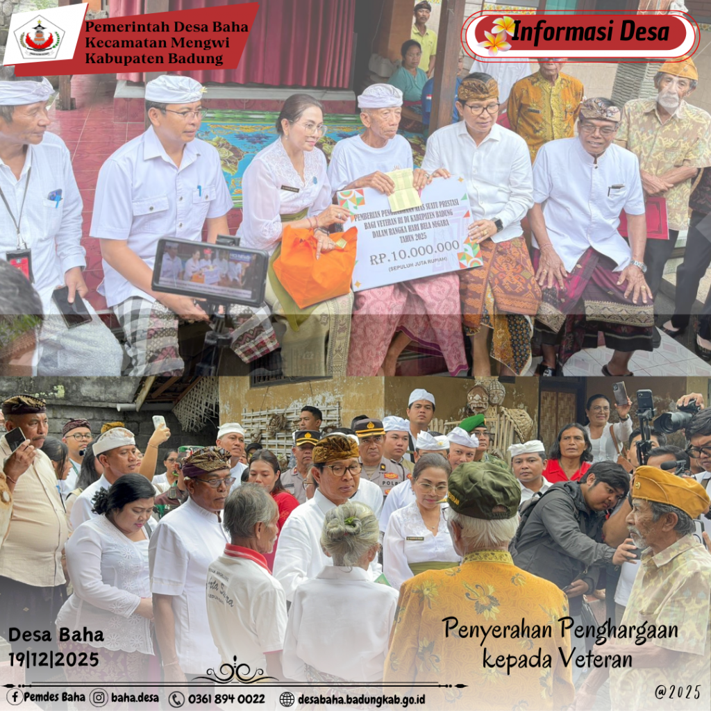 Penyerahan Simbolis Penghargaan kepada Veteran di Desa Baha