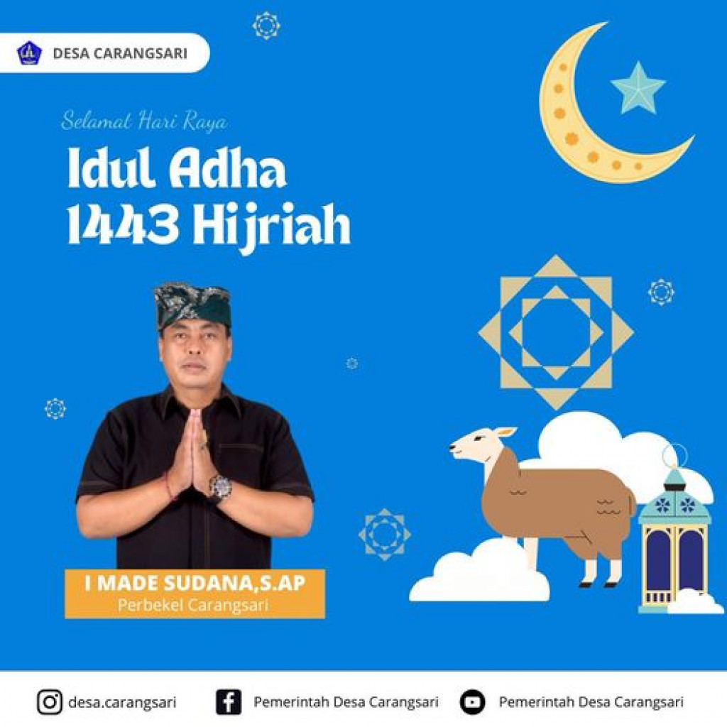 Pemerintah Desa Carangsari, Mengucapkan Selamat Hari Raya Idul Adha 1443 Hijriah