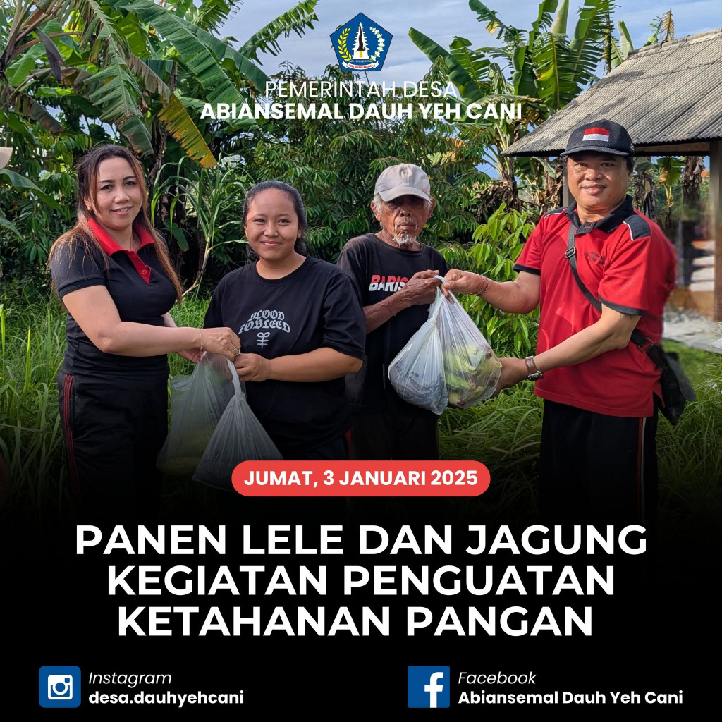 Sukses Panen Lele dan Jagung, Pemerintah Desa Abiansemal Dauh Yeh Cani Salurkan Bantuan Ketahanan Pangan kepada Warga