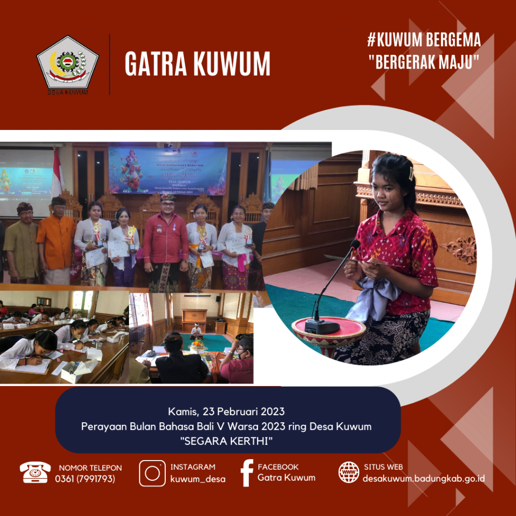 Perayaan Bulan Bahasa Bali V Warsa 2023 ring Desa Kuwum