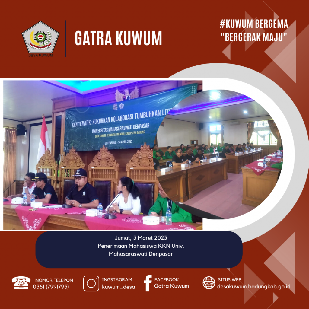 Penerimaan Mahasiswa KKN Univ. Mahasaraswati Denpasar