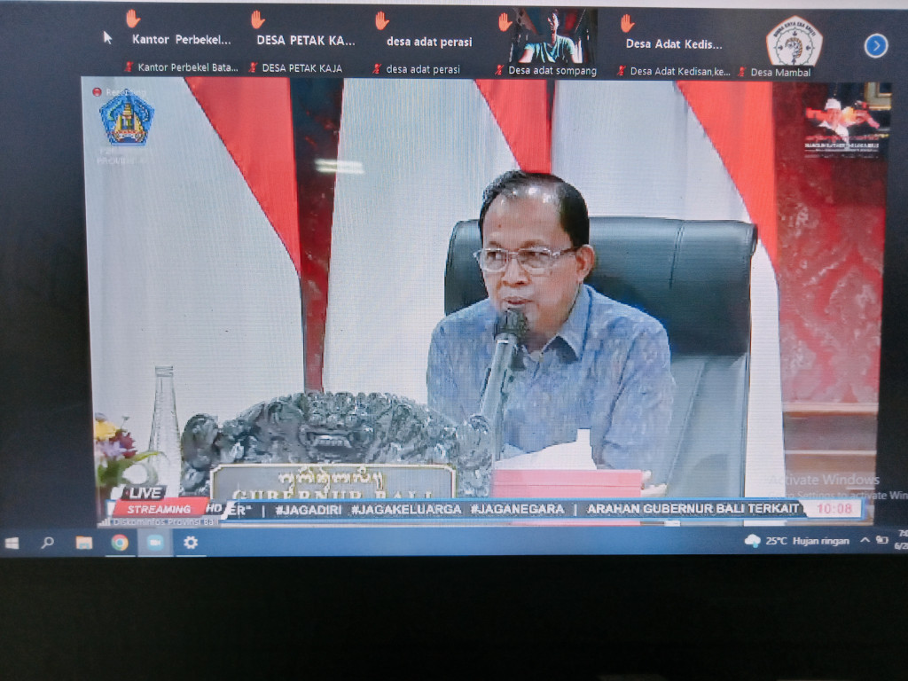 Perbekel Hadiri Pengarahan Gubernur Bali terkait Vaksin Boster di Bali
