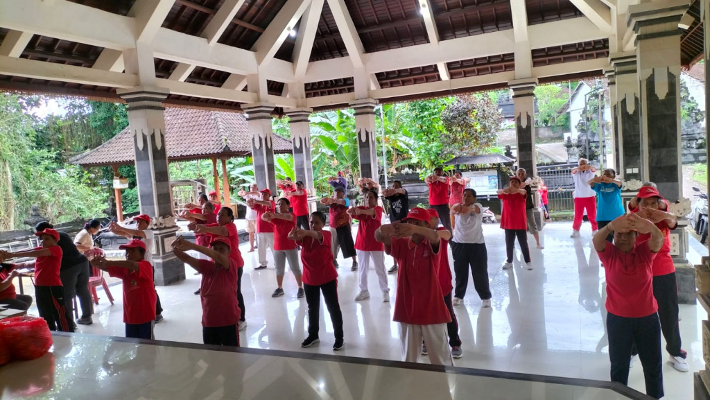 KEGIATAN SENAM LANSIA DAN PEMBERIAN PMT BR. SELAT BERINGKIT, MENGWITANI (JANUARI)