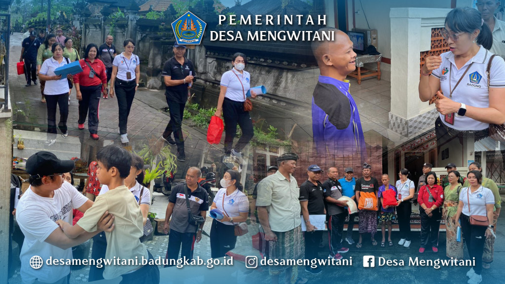 PEMBINAAN DISABILITAS DINSOS BADUNG DAN YAYASAN BUNGA BALI DIDAMPINGI PEMDES MENGWITANI DI PENGADANGAN BERINGKIT, MENGWITANI