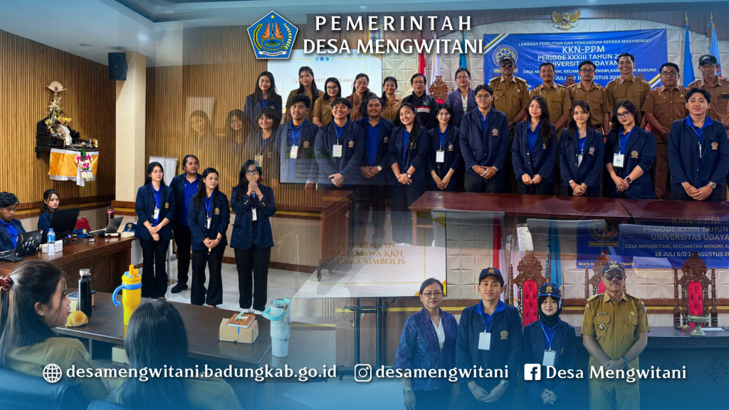 PEMBUKAAN KKN PPM PERIODE XXXIII 2026 UNIVERSITAS UDAYANA DI DESA MENGWITANI