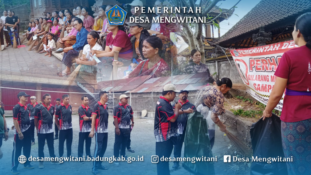 GOTONG ROYONG SEKALIGUS EDUKASI BAG KOMPOSTER LPM DESA MENGWITANI DI BR PANCA WARGA, MENGWITANI