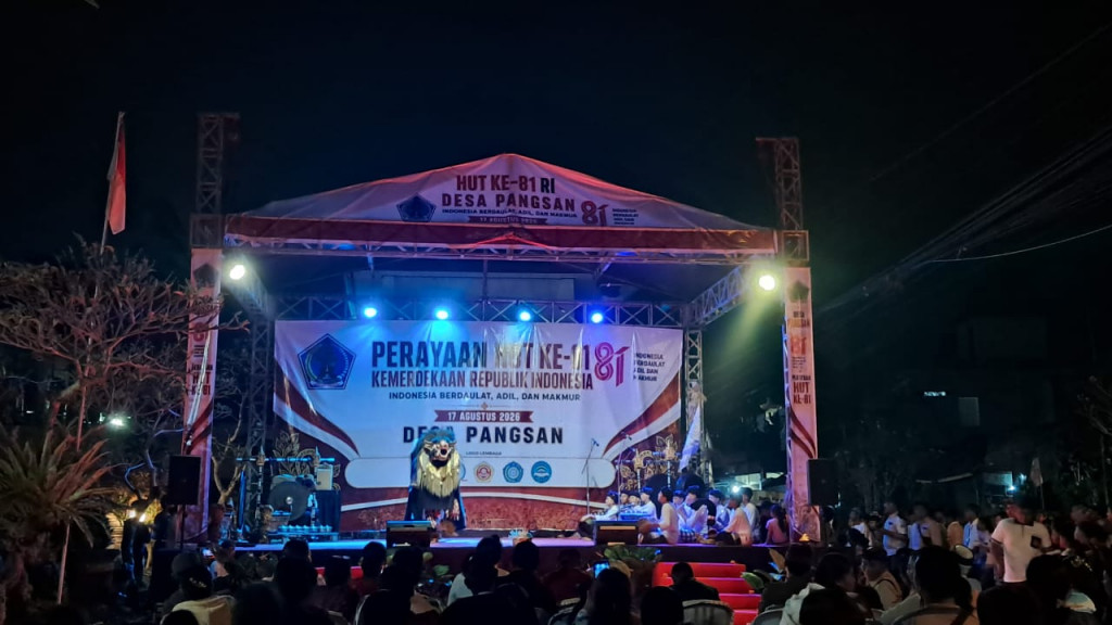 Malam Puncak HUT ke-81 RI di Desa Pangsan Berlangsung Meriah, Mepetuk Barong Jadi Puncak Perayaan