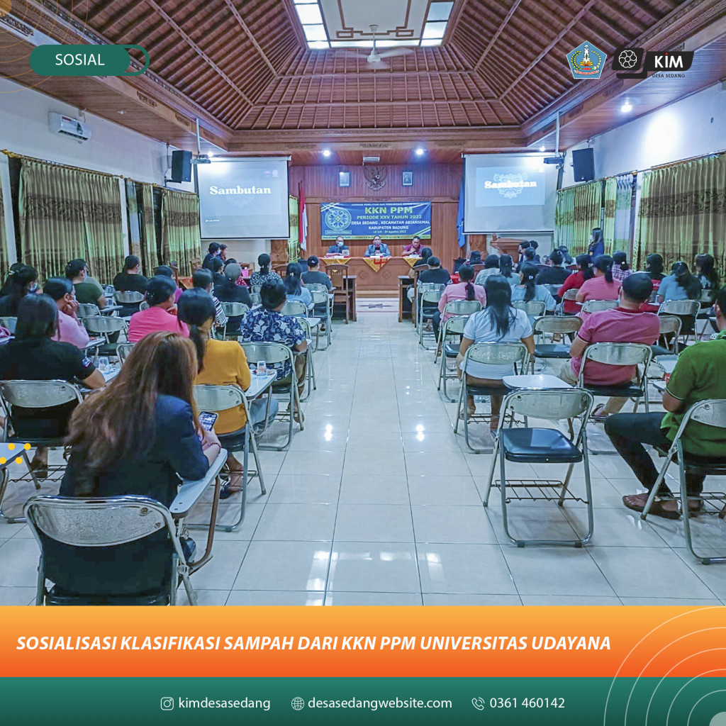 SOSIALISASI KLASIFIKASISAMPAH DARI KKN PPM UNIVERSITAS UDAYANA