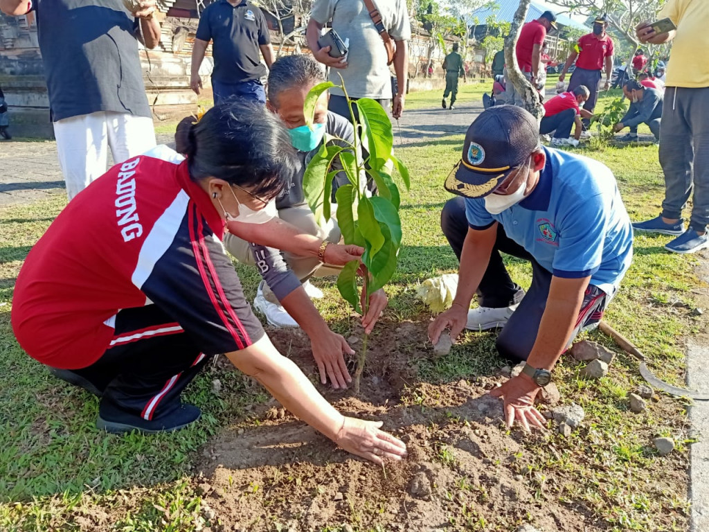 Gerakan Serentak (GERTAK) Penanaman Pohon dan Kebersihan di Desa Sibangkaja