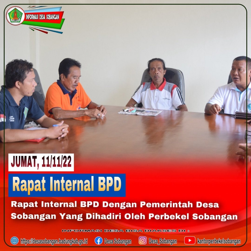 Rapat Internal BPD Dengan Pemerintah Desa Sobangan