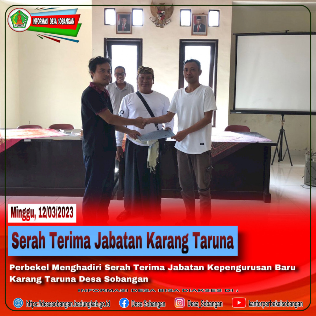 Serah Terima Jabatan Karang Taruna Desa Sobangan