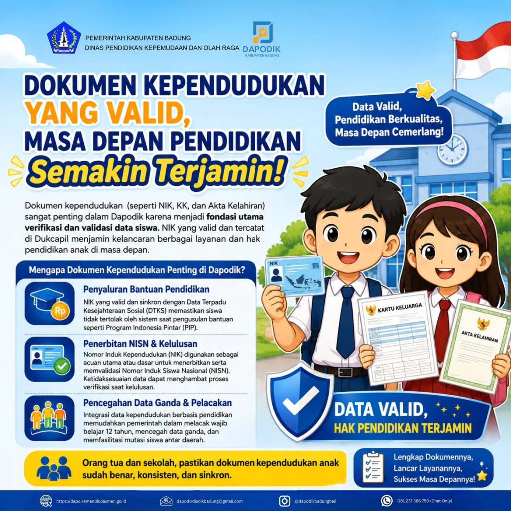 Disdikpora Badung Imbau Validasi Dokumen Kependudukan Jelang Tahun Ajaran Baru 2026/2027
