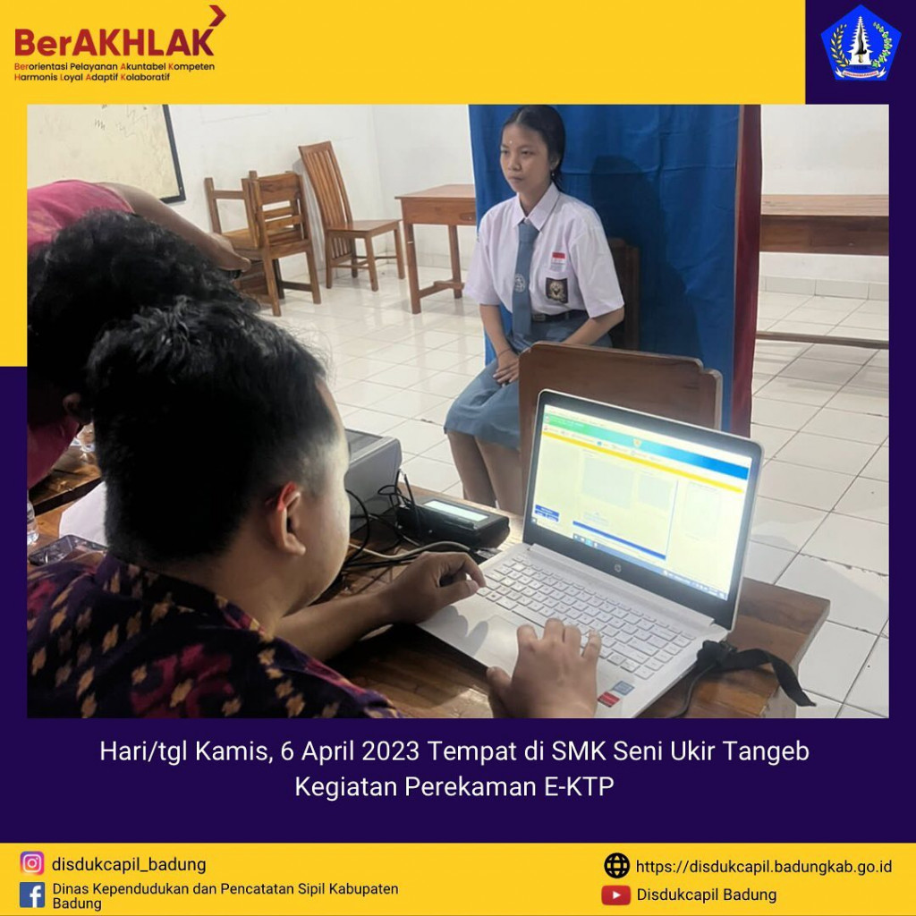 Kegiatan Perekaman E-KTP di SMK Seni Ukir Tangeb