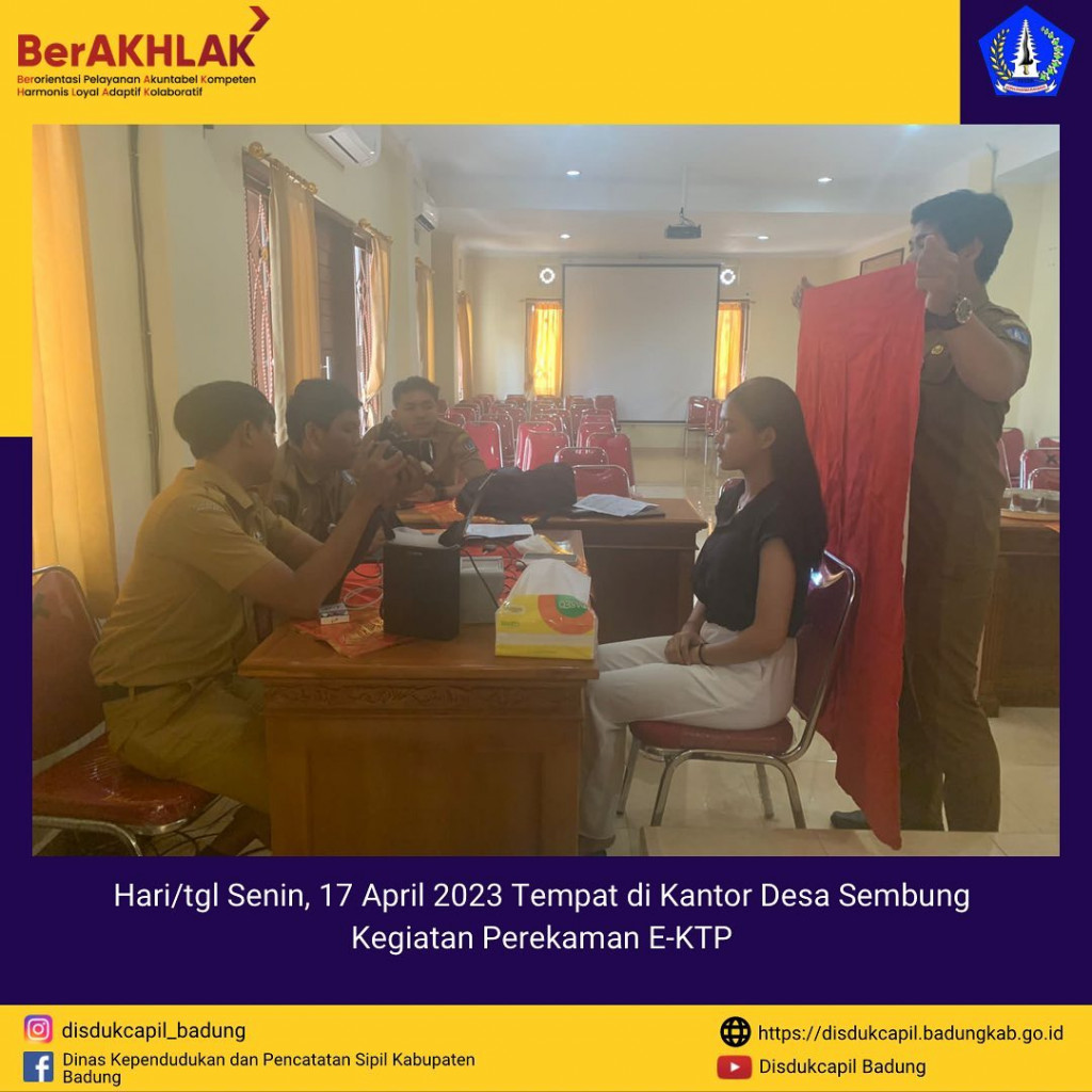 Kegiatan Perekaman E-KTP di Kantor Desa Sembung