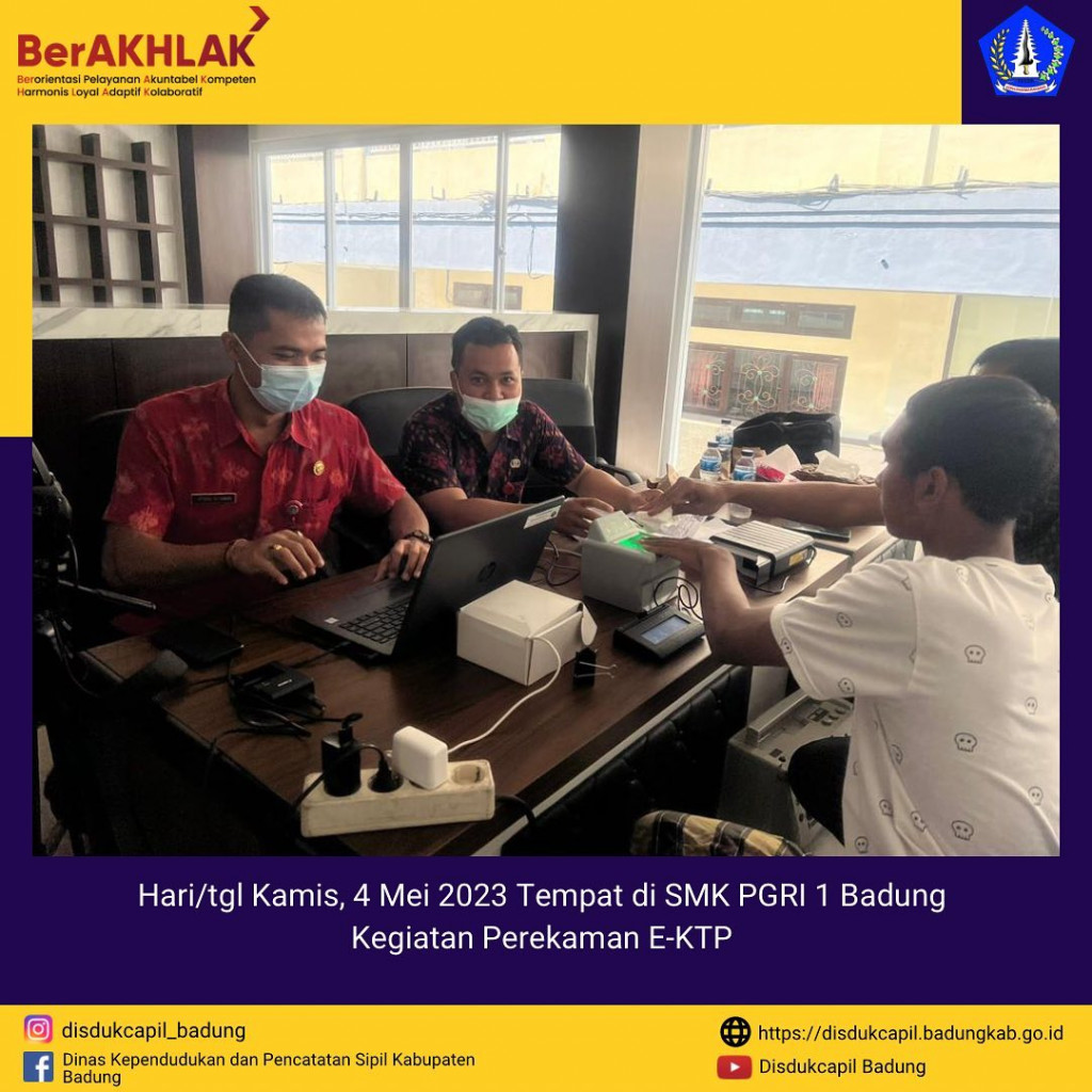 Kegiatan Perekaman E-KTP di SMK PGRI 1 Badung