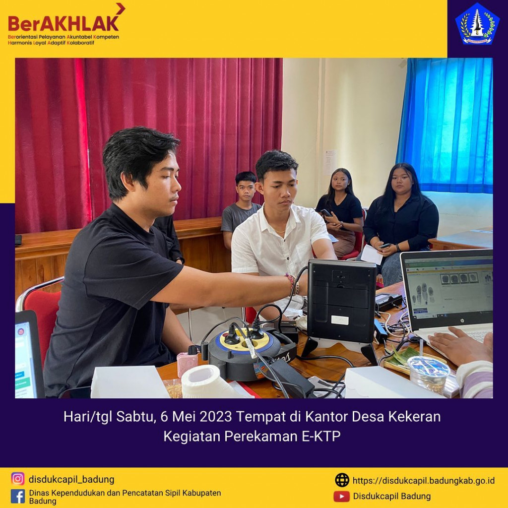 Kegiatan Perekaman E-KTP di Kantor Desa Kekeran