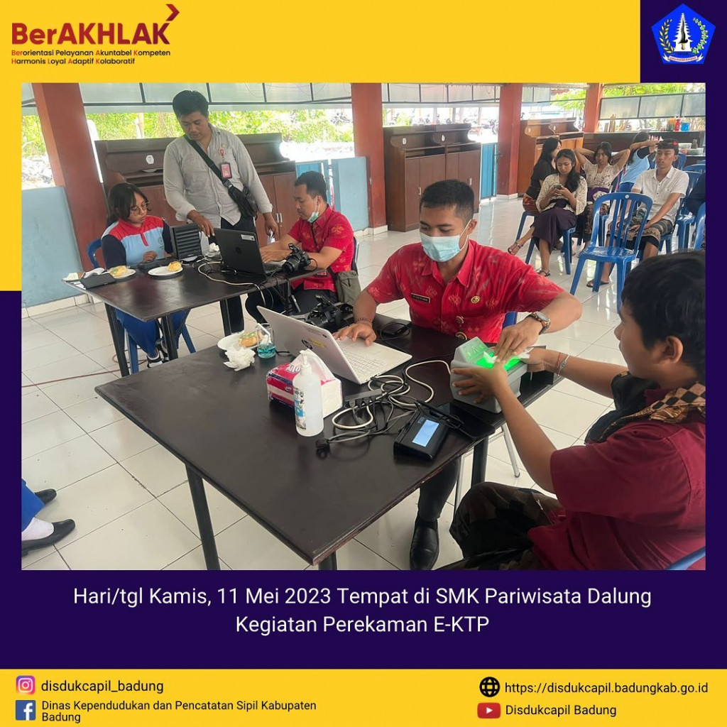 Kegiatan Perekaman E-KTP di SMK Pariwisata Dalung