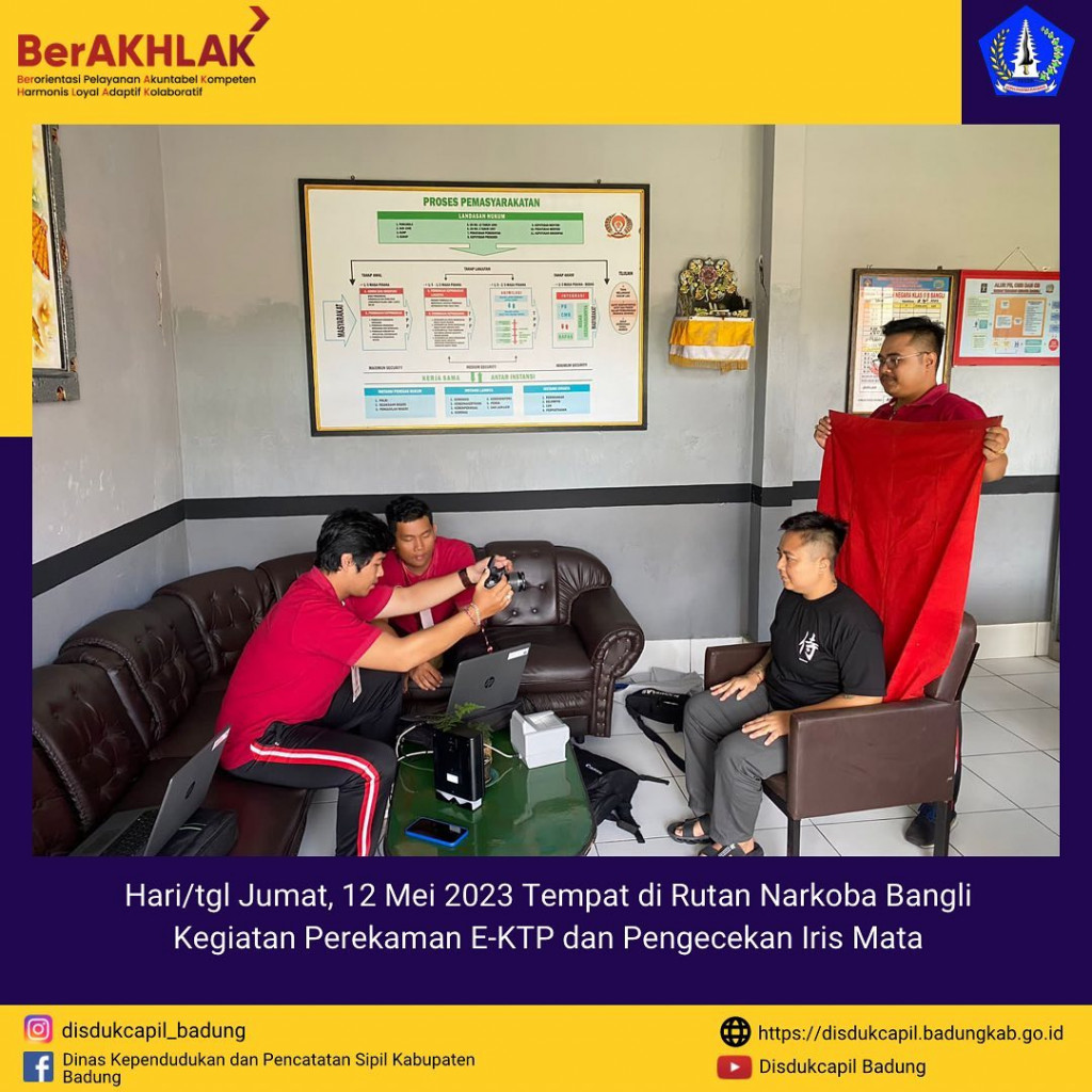 Kegiatan Perekaman E-KTP dan Pengecekan Iris Mata di Rutan Narkoba Bangli