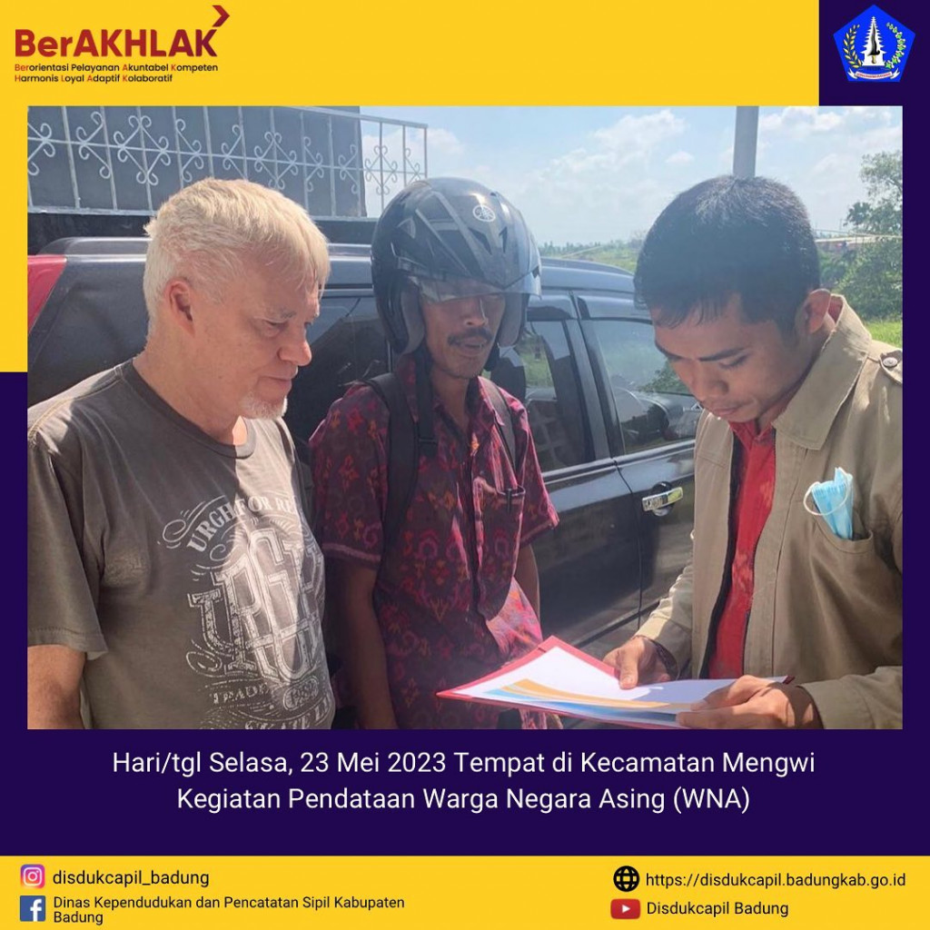 Tim Go Laying Adminduk Melaksanakan Pendataan Warga Negara Asing di Kecamatan Mengwi