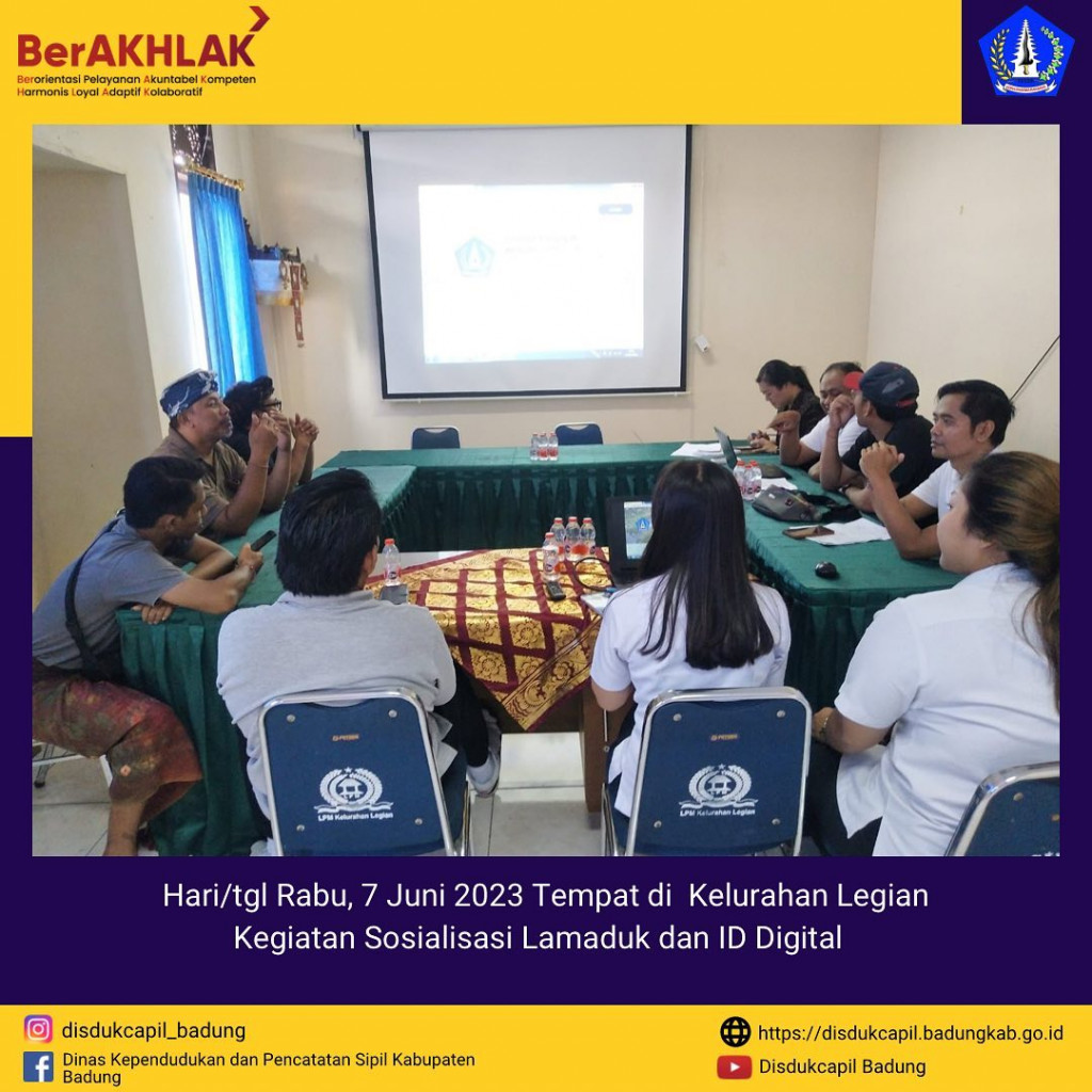 Kegiatan Sosialisasi tentang Lamaduk, ID Digital dan PDF di Kelurahan Legian