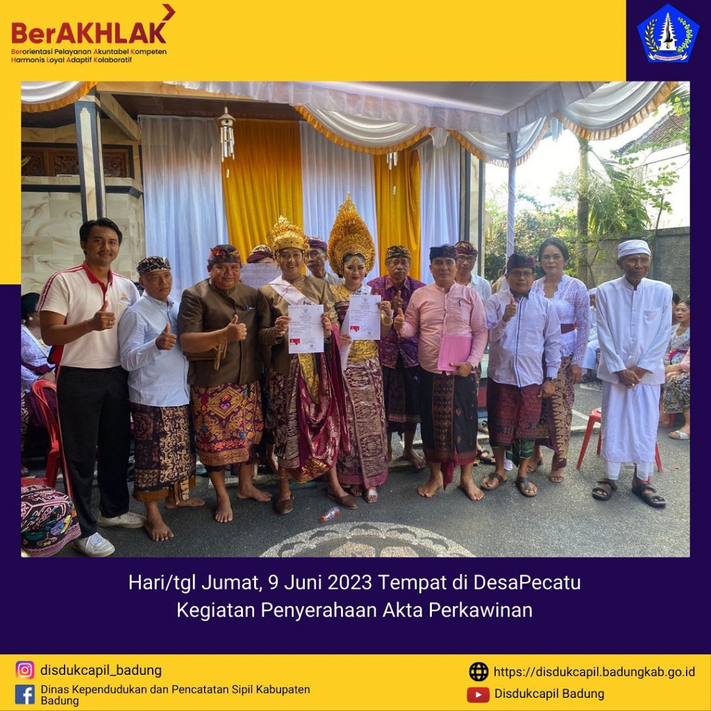 Kegiatan Penyerahan Akta Perkawinan dalam program Gapura Desa, Telunjuk Sakti desa Pecatu