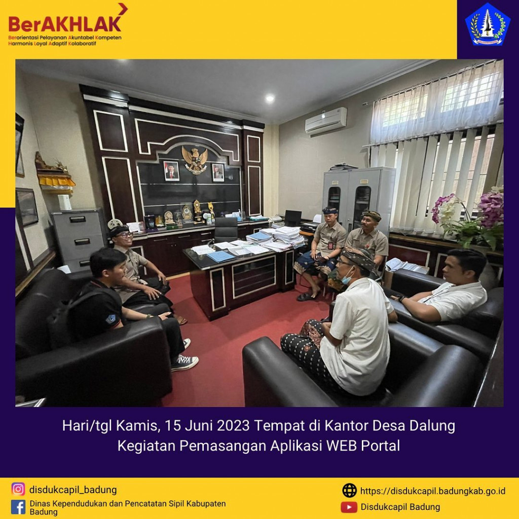 Kegiatan Pemasangan Aplikasi Web Portal Perjanjian Kerjasama di Kantor Desa Dalung