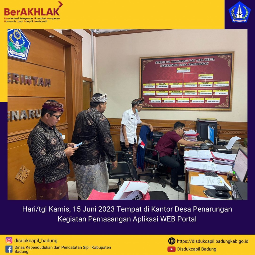 Kegiatan Pemasangan Aplikasi Web Portal Perjanjian Kerjasama di Kantor Penarungan