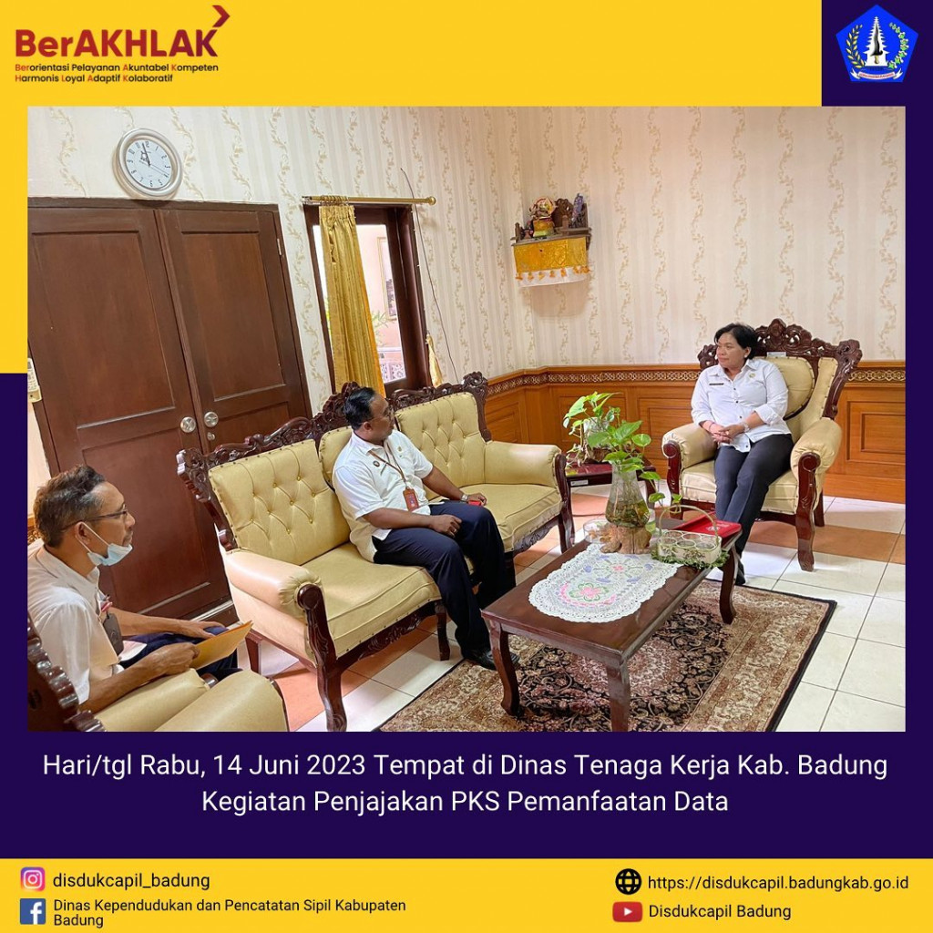 Kegiatan Penjajakan PKS Pemanfaatan Data di Dinas Tenaga Kerja Kab.Badung