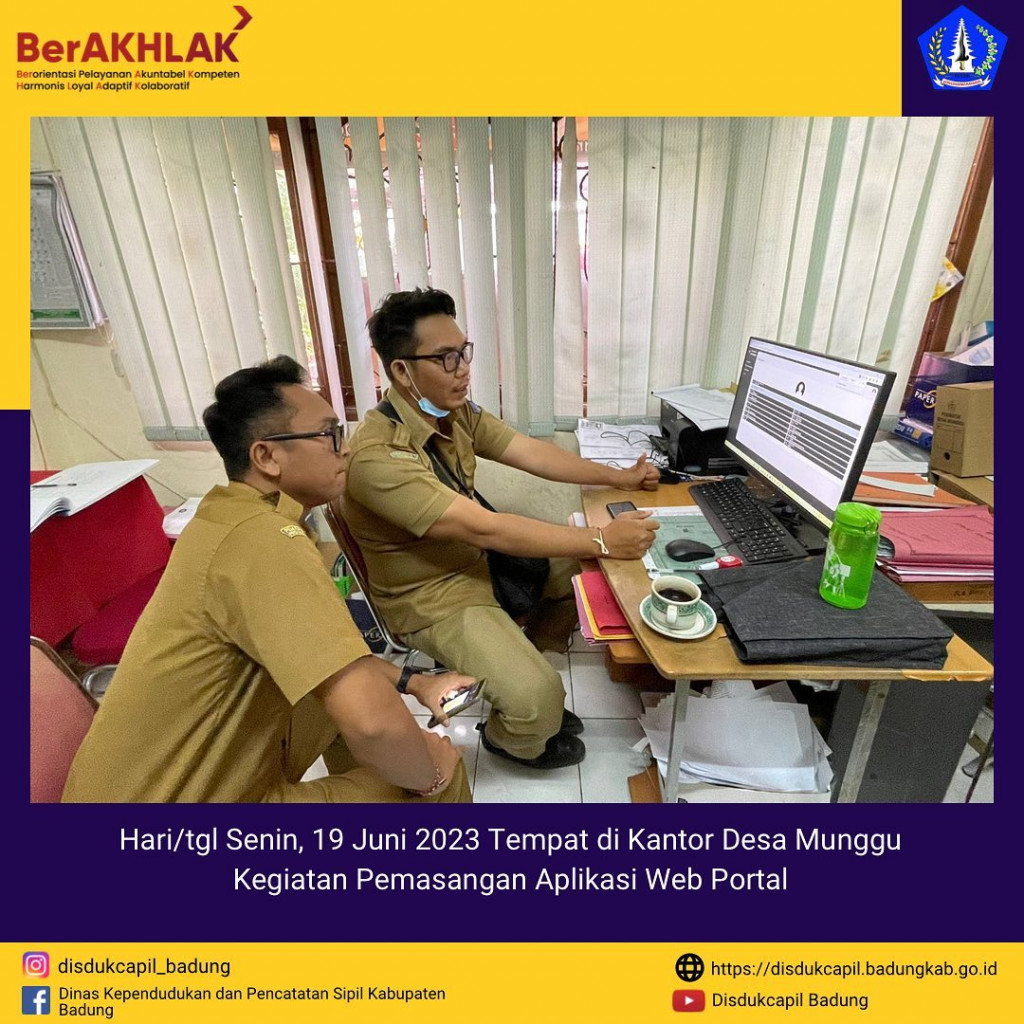 Kegiatan Pemasangan Aplikasi Web Portal Perjanjian Kerjasama di Kantor Desa Munggu