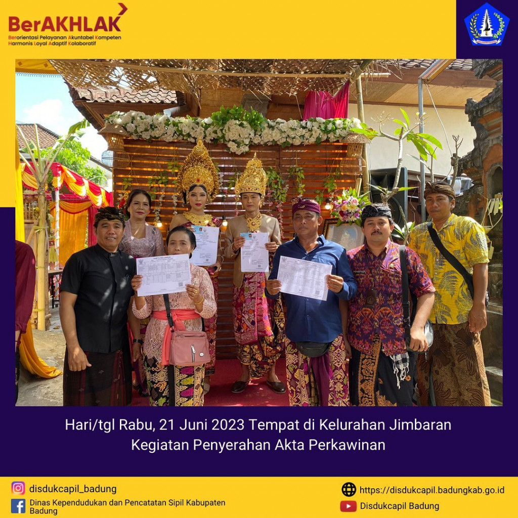 Kegiatan Penyerahan Akta Perkawinan dalam program Gapura Desa, Telunjuk Sakti Di Kelurahan Jimbaran