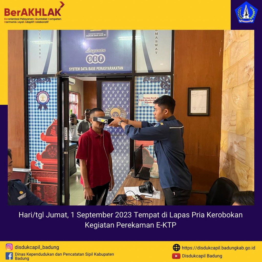 Tim Go Laying Adminduk Melaksanakan Jemput Bola Perekaman E-KTP di Lapas Pria Kerobokan