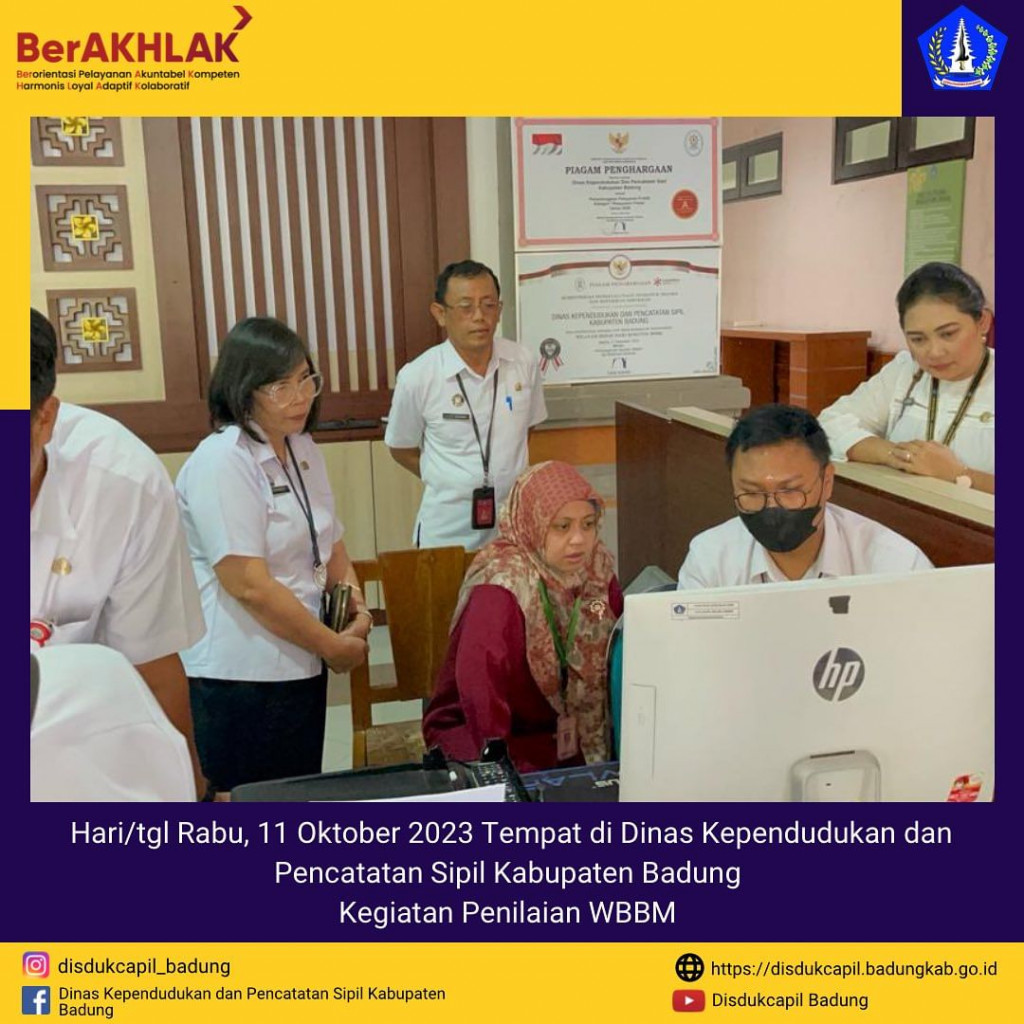 Penerimaan Tim Penilai Nasional Zona Integritas Kementerian PAN RB Melakukan Evaluasi Lapangan pada Disdukcapil Badung menuju WBBM