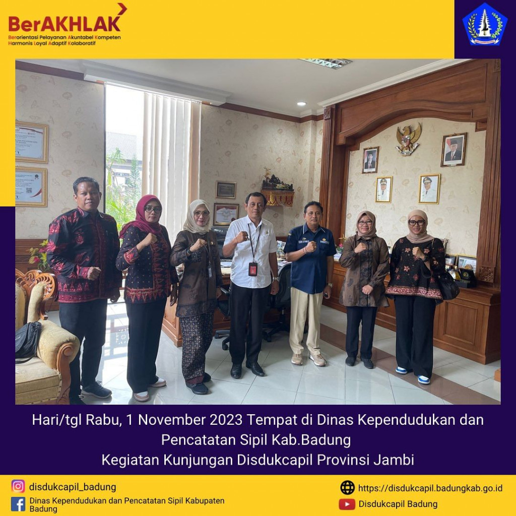 Penerimaan Kunjungan dari Disdukcapil Provinsi Jambi dalam kegiatan Kaji Tiru Perihal Pelayanan Administrasi Kependudukan